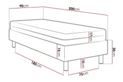 Adeliza Kontinentalseng 90x200 cm+Panel 60 cm