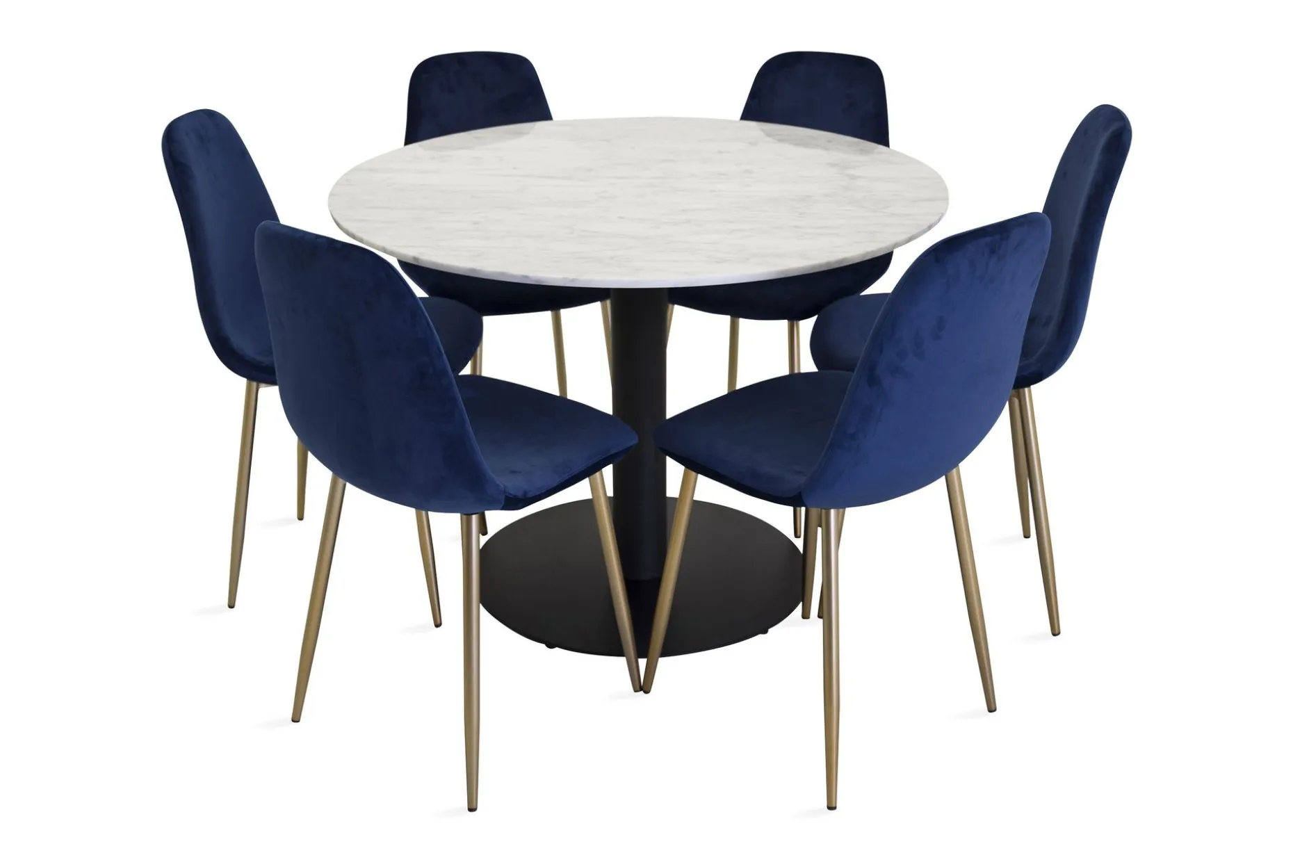 Admira Spisegruppe 106 cm Rund med 6 Valeri Stoler