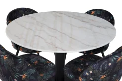 Admira Spisegruppe 106 cm Rundt Marmor inkl. 4 Sedavi Stoler