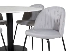Admira Spisegruppe 106 cm Rundt Marmor inkl. 4 Foyos Stoler