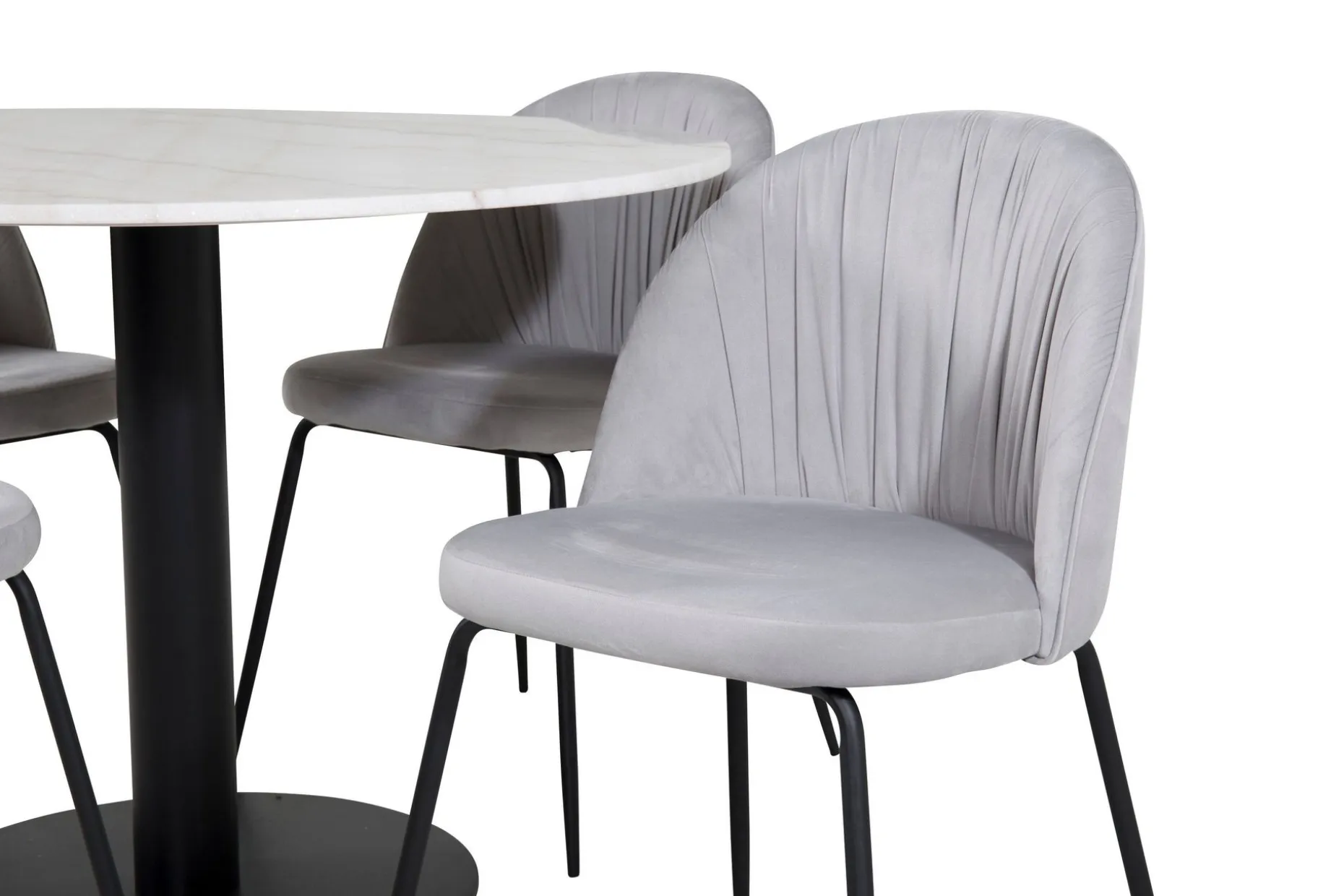 Admira Spisegruppe 106 cm Rundt Marmor inkl. 4 Foyos Stoler