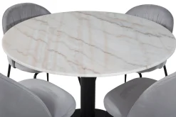 Admira Spisegruppe 106 cm Rundt Marmor inkl. 4 Foyos Stoler