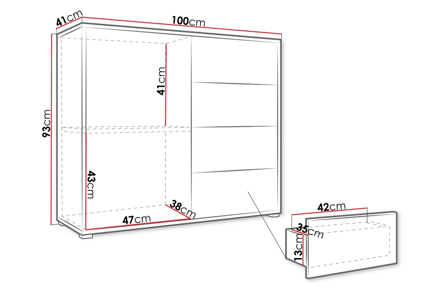 Agawal Kommode 100 cm