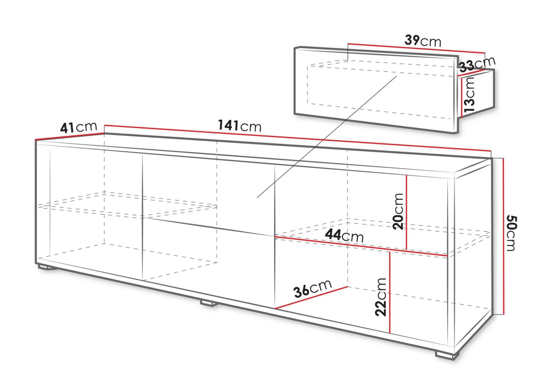 Agawal TV-benk 141 cm