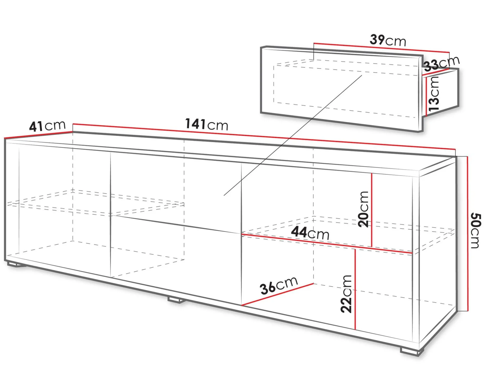 Agawal TV-benk 141 cm