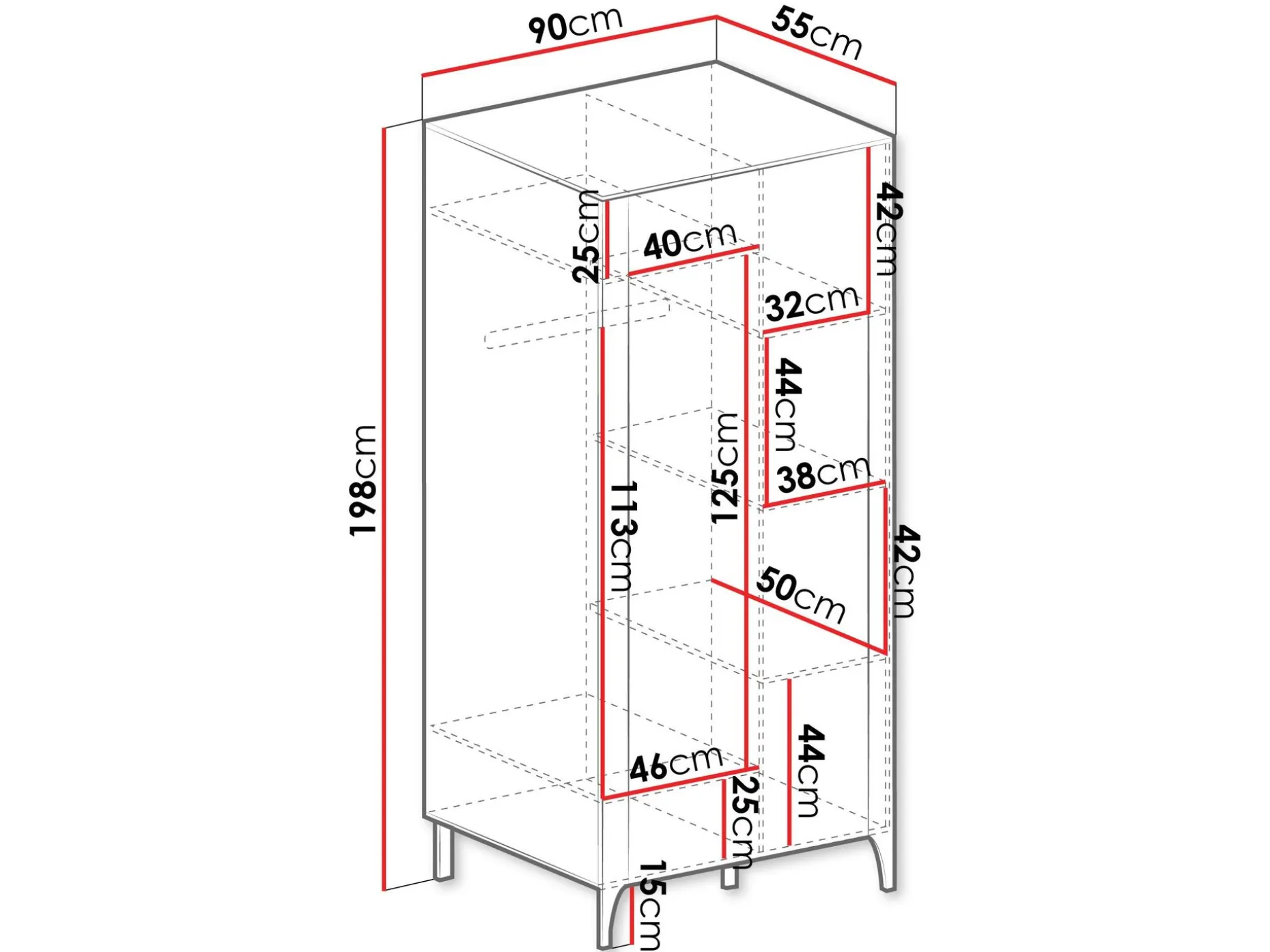 Aggarwal Garderobeskap 90 cm