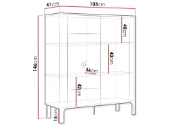 Aggarwal Vitrineskap 103 cm med Belysning