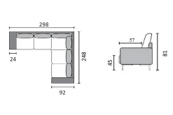 Akron Hjørnesofa Bonded Lær