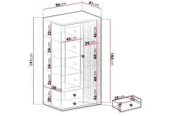 Aldbrough Vitrineskap 40,6x191x86,4 cm