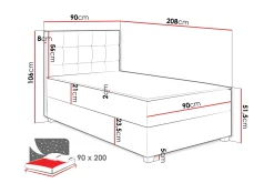 Alghero Sengepakke Oppbevaringsseng 90x200 cm