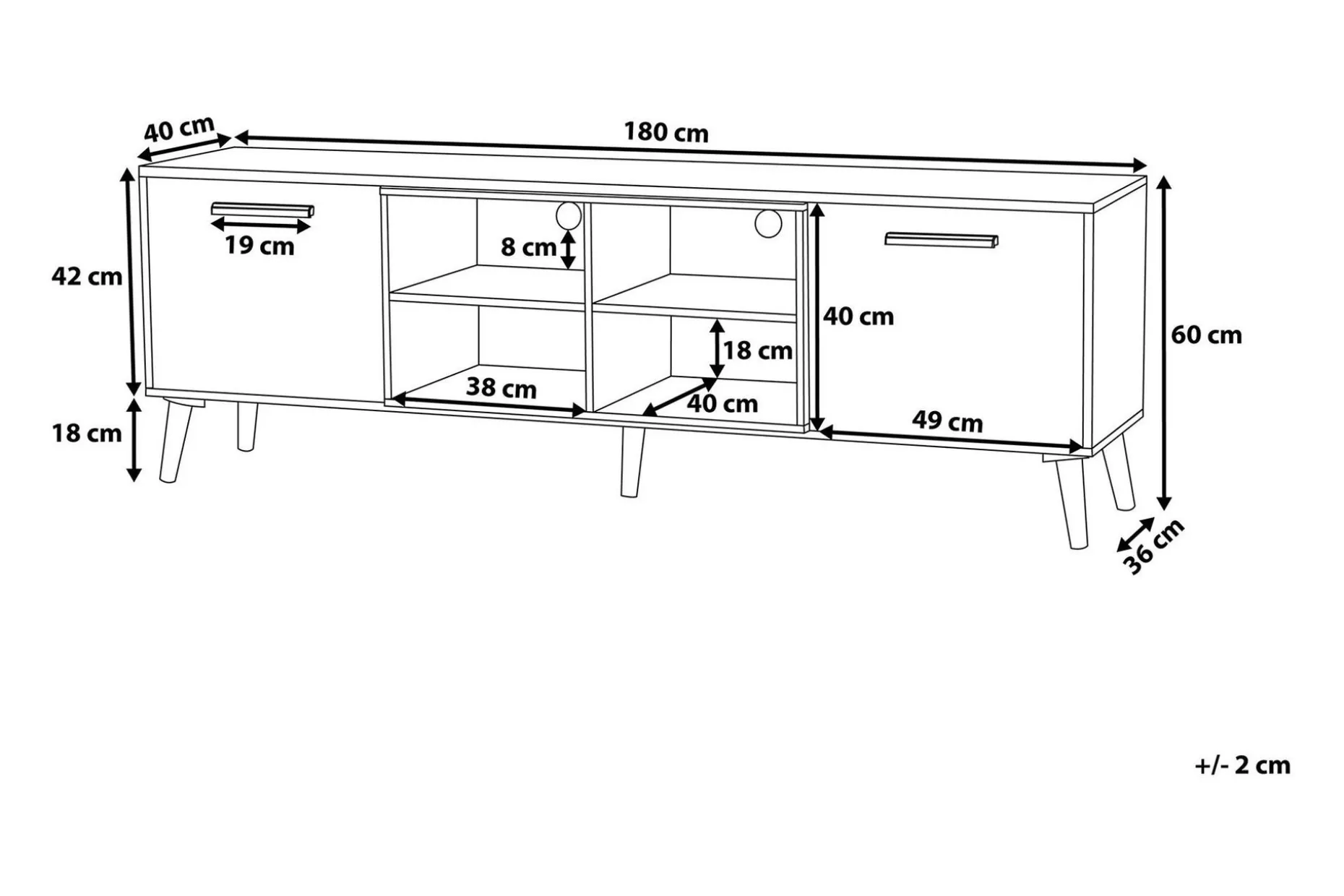 Alloa TV-benk 40x180 cm