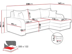 Alvared 3-seters Divansofa