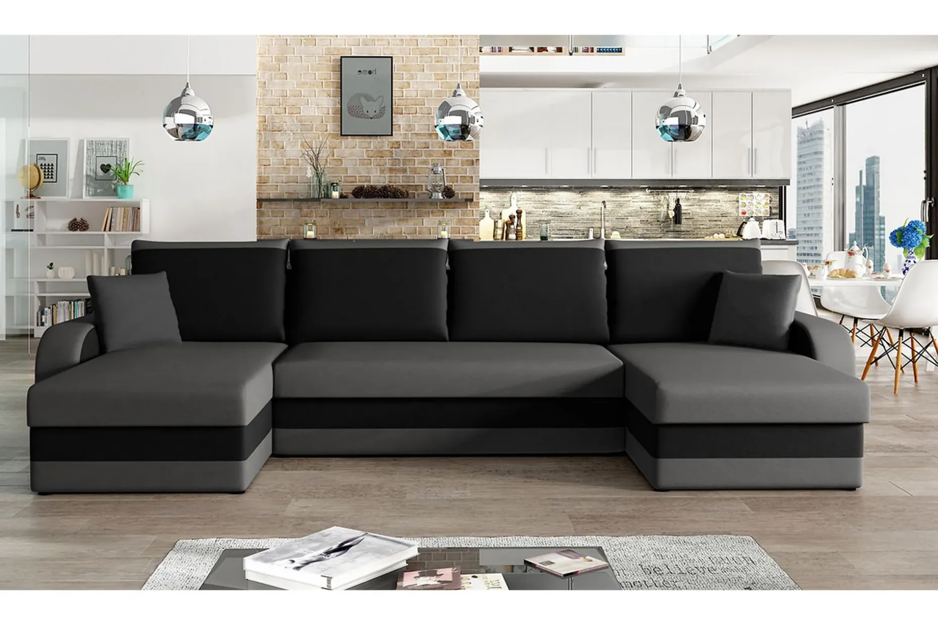 Alvared 4-seters Sovesofa med Dobbeldivan med Oppbevaring