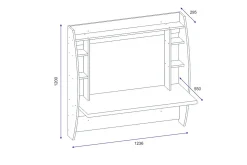 Ambalaj Veggskrivebord 120 cm med Oppbevaringshyller