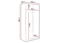 Amelus Garderobeskap 103x220 cm