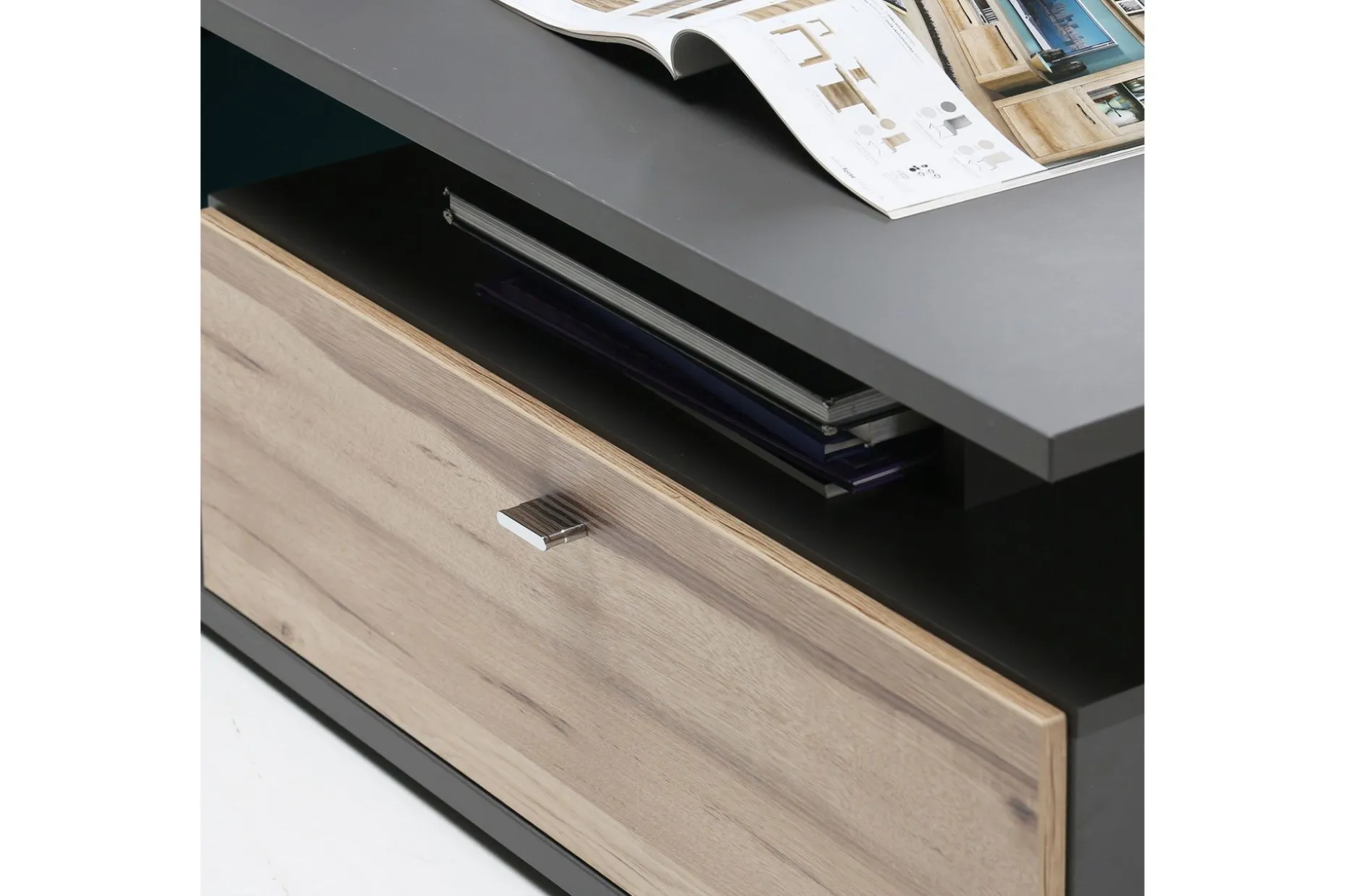 Ameysford Sofabord 120 cm med Oppbevaringshylle + Skuff