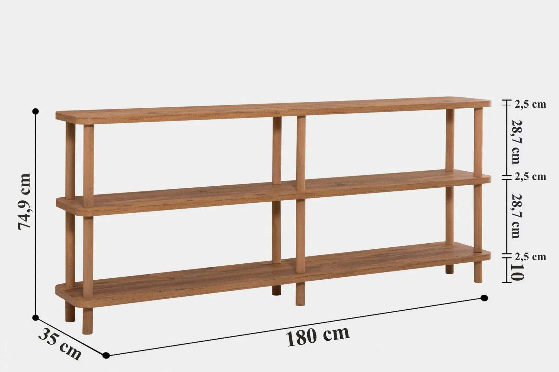Andifli Bokhylle 180x74,9 cm