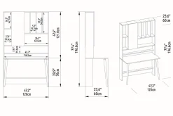 Andifli Skrivebord 60x196,6x120 cm med oppbevaring