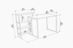 Andifli Skrivebord 60x76,8x133 cm med oppbevaring