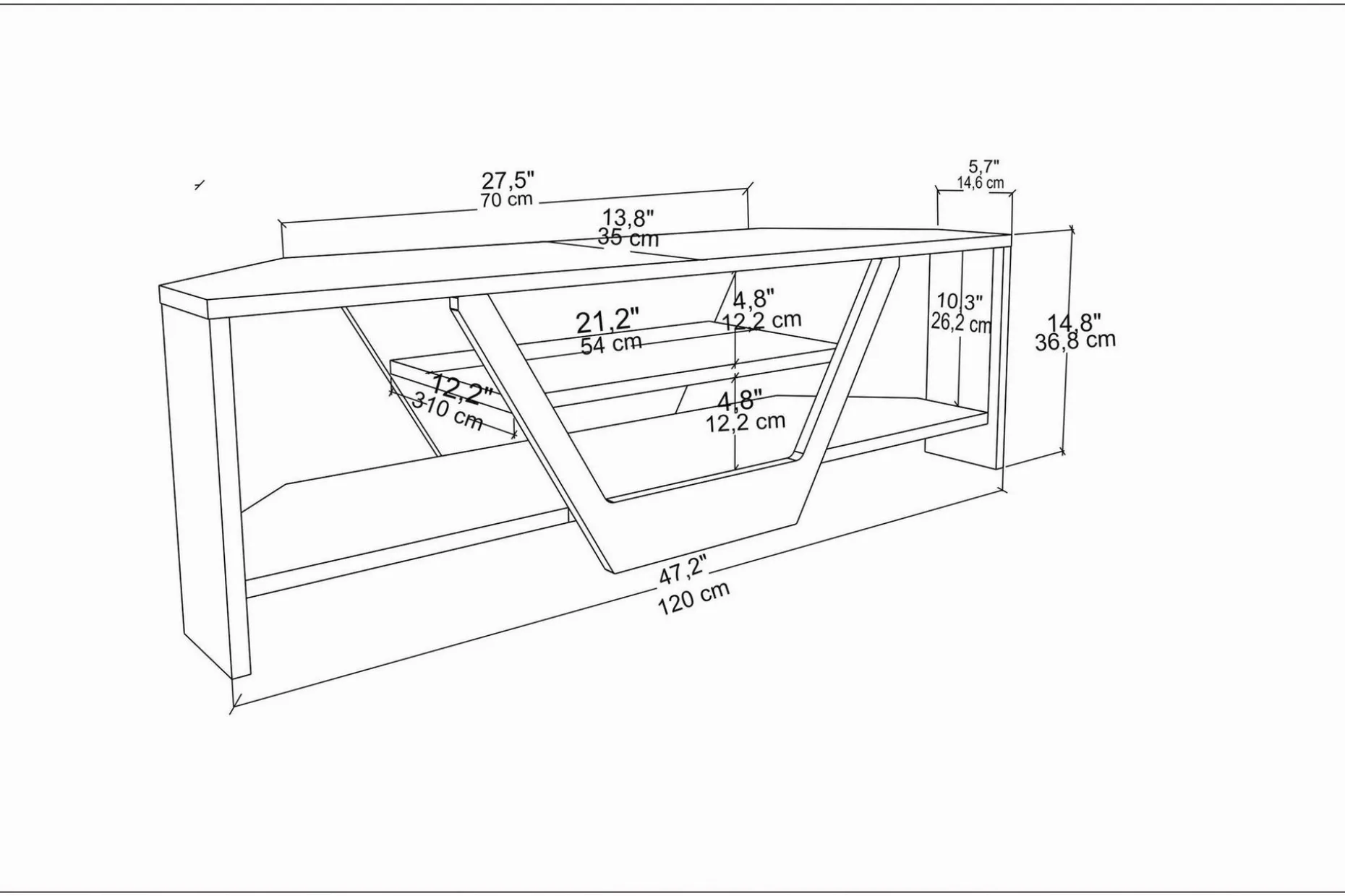 Andifli Tv-benk 120x36,8 cm