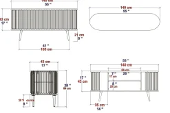 Andifli Tv-benk 140x64 cm