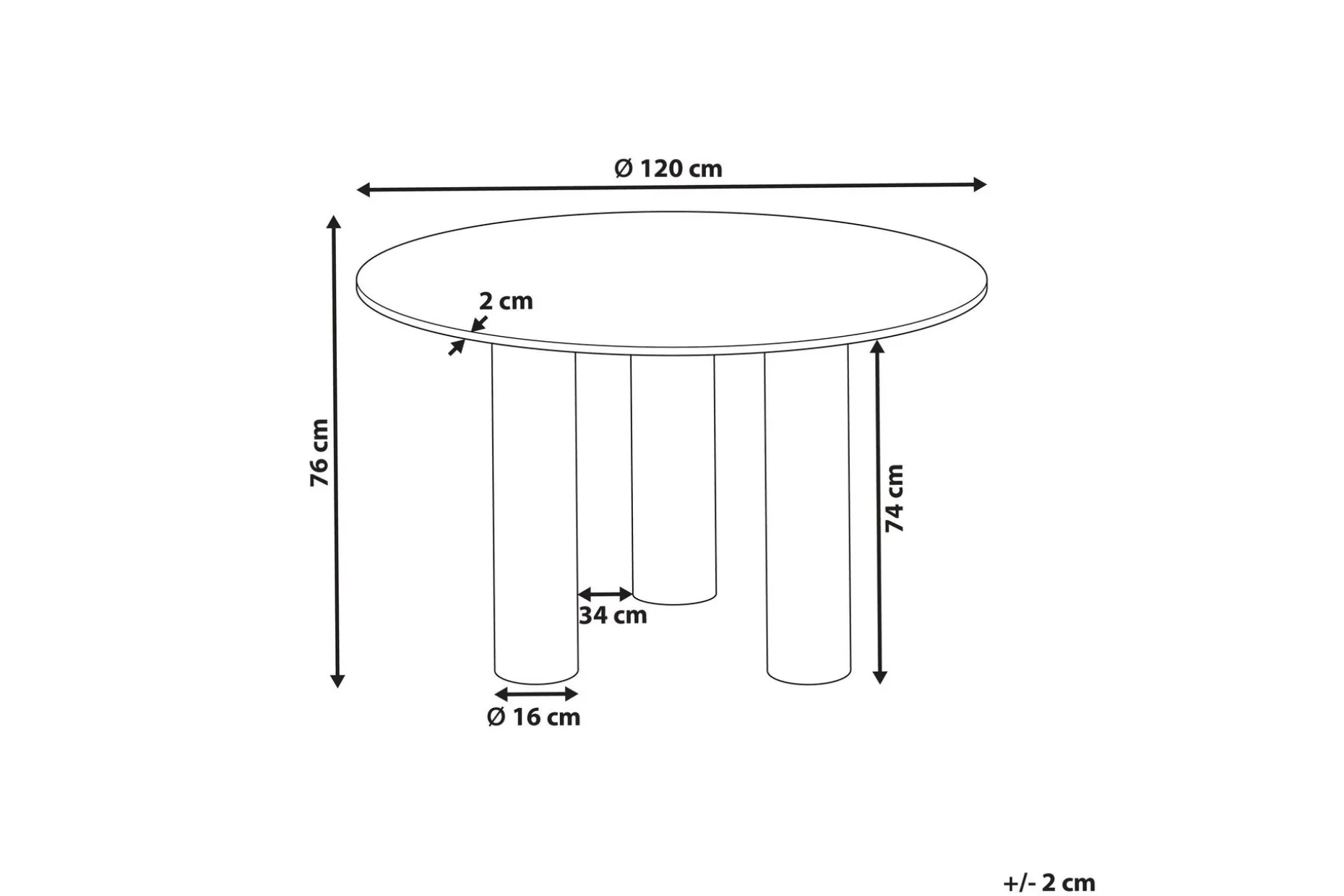 Appelle Spisebord 120 cm Rund