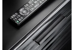 Apryl Modern TV mediamøbel med vitrineskap og LED-belysning