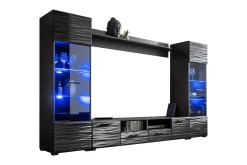 Apryl Modern TV mediamøbel med vitrineskap og LED-belysning