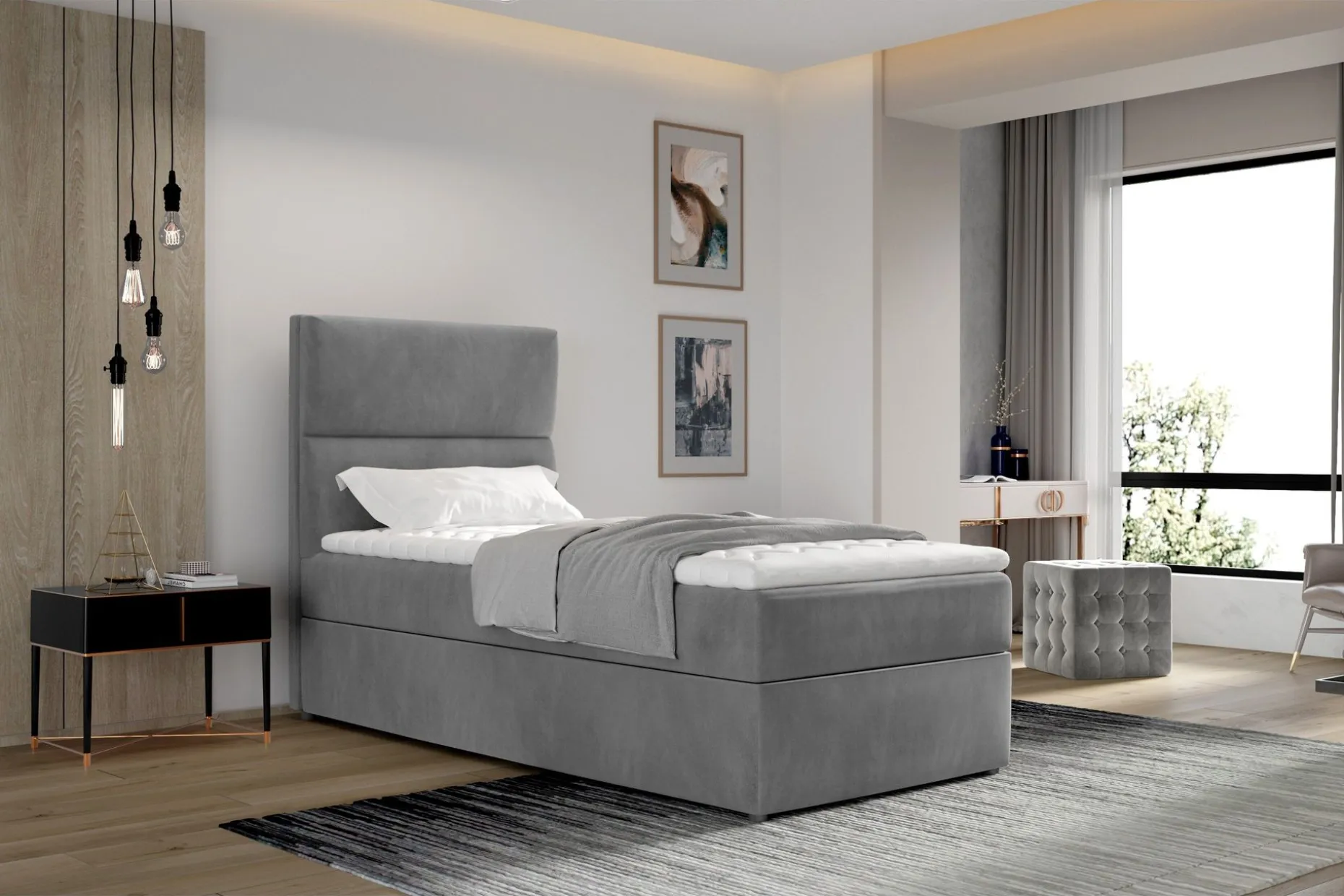 Arcore Oppbevaringsseng 90x200 cm Vertikal Søm