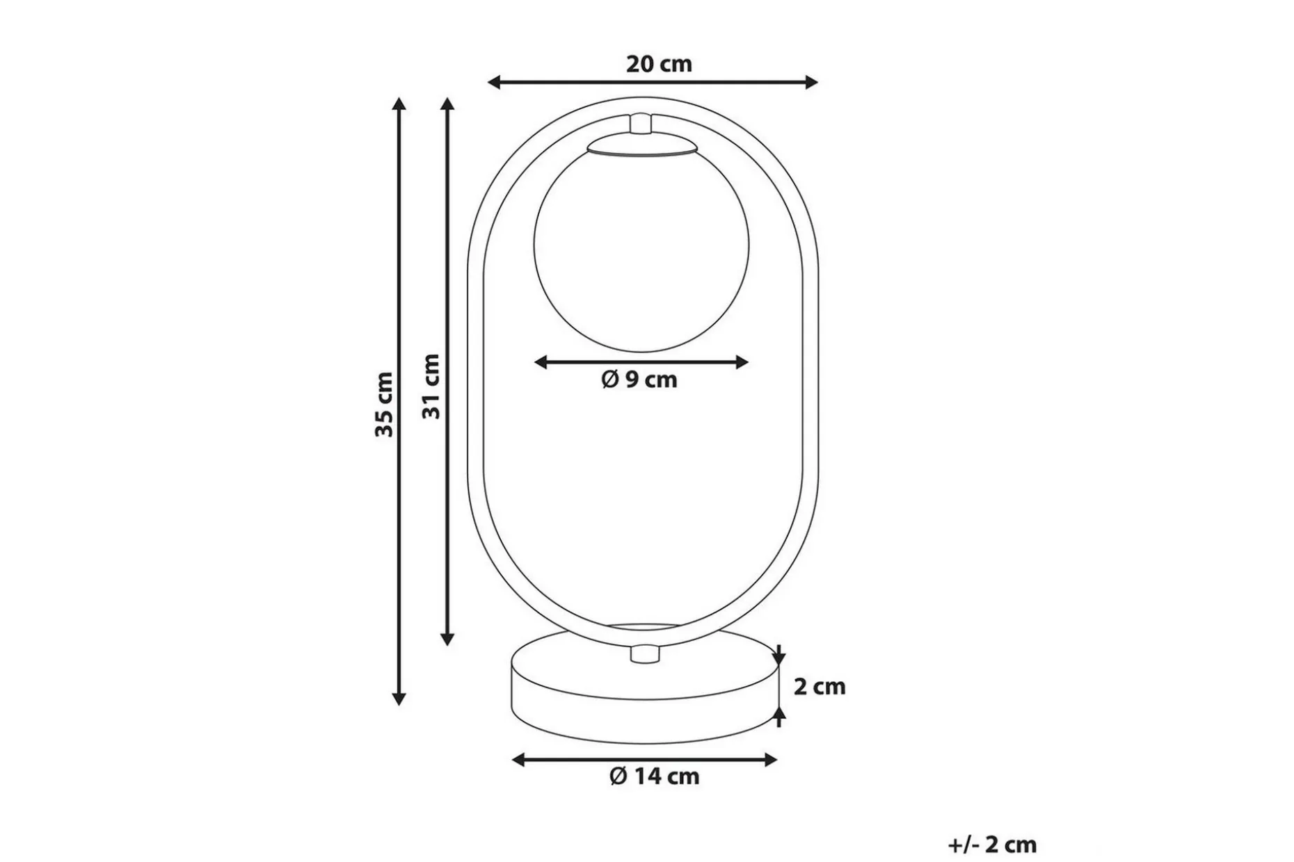 Aspronisi Bordlampe 35 cm G9