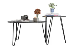 AtHena Settbord Svart/Marmormønster