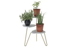 AtHena Sidebord 55 cm Marmorlook/Hvit/Messing