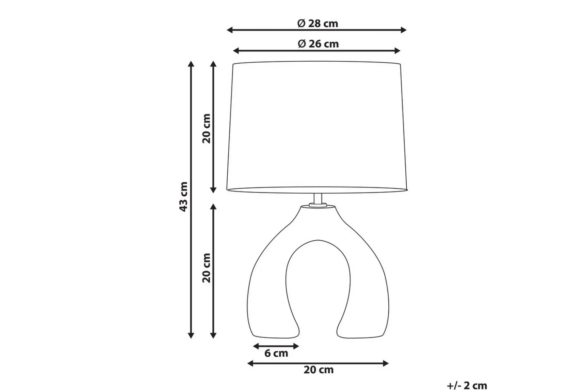 Avsaki Bordlampe 43 cm E27