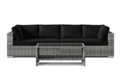 Bahamas utesofa 4-seters med bord og hylle