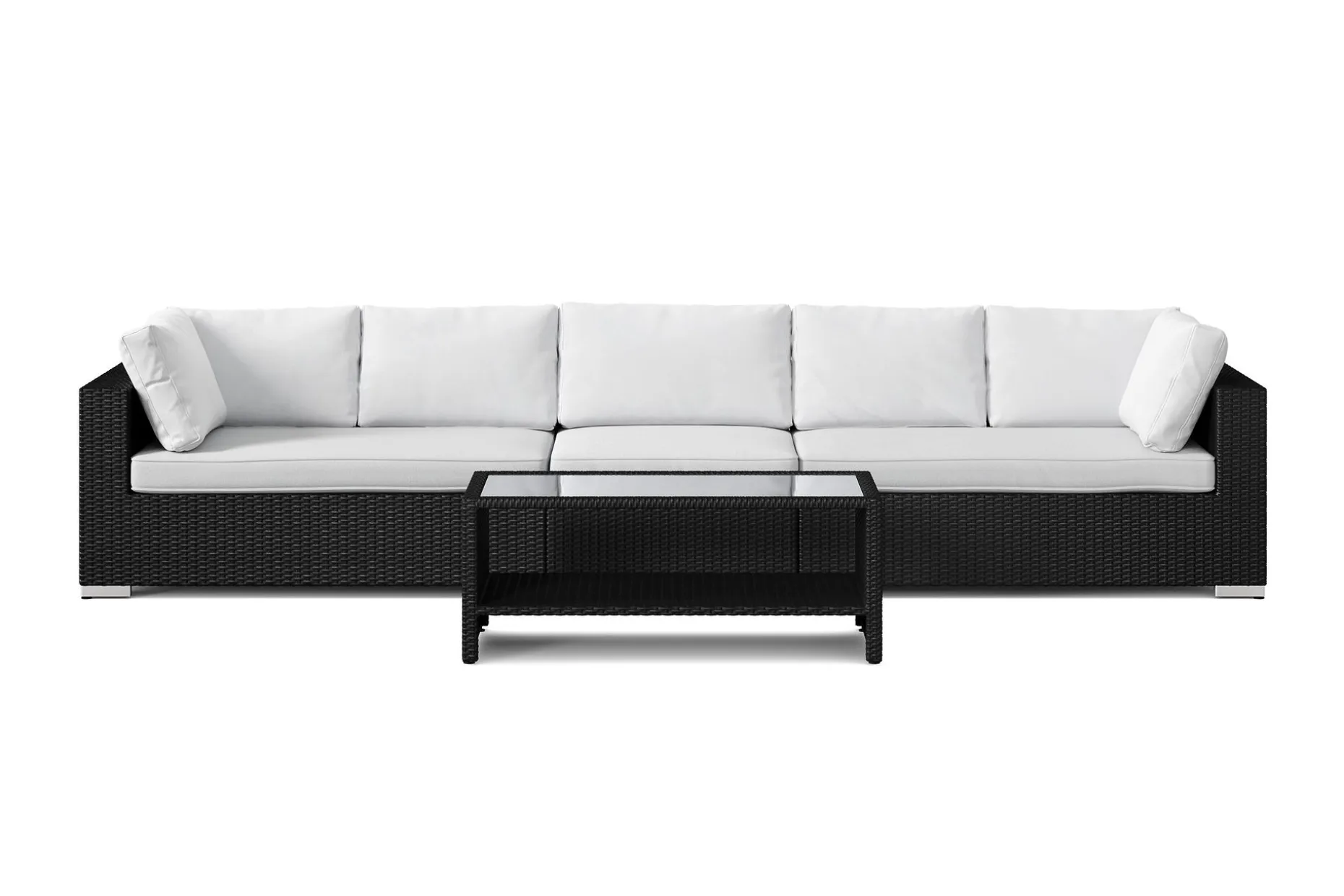 Bahamas utesofa 5-seters med bord og hylle