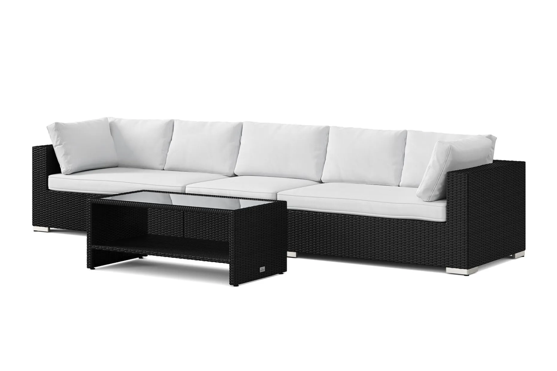 Bahamas utesofa 5-seters med bord og hylle