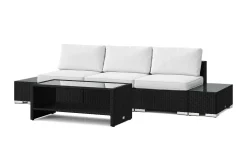 Bahamas utesofa 3-seters med bord med hylle