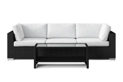 Bahamas utesofa 3-seters med bord og hylle