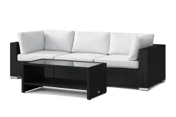 Bahamas utesofa 3-seters med bord og hylle