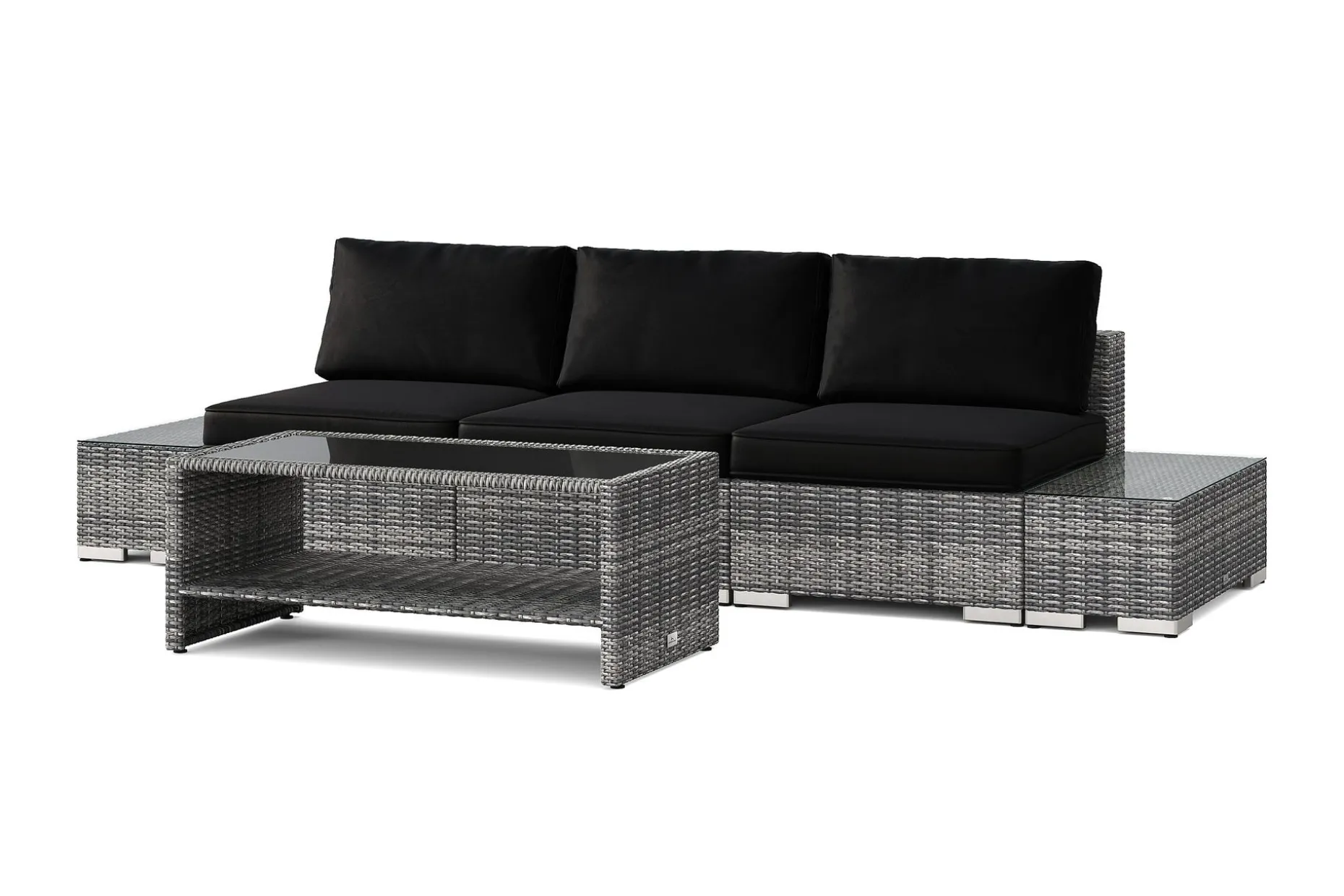 Bahamas utesofa 3-seters med bord med hylle