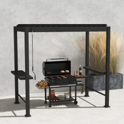 Bakvegg til paviljong HOME4YOU Mirador Bbq Mørk grå