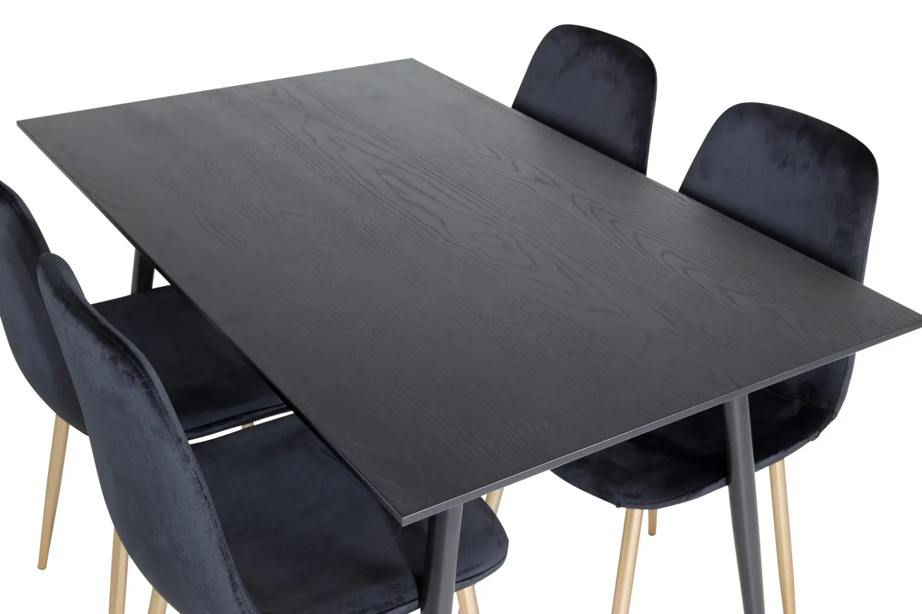 Balisa Spisegruppe 120 cm inkl. 4 Pontus Fløyelsstoler