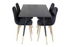 Balisa Spisegruppe 120 cm inkl. 4 Pontus Fløyelsstoler