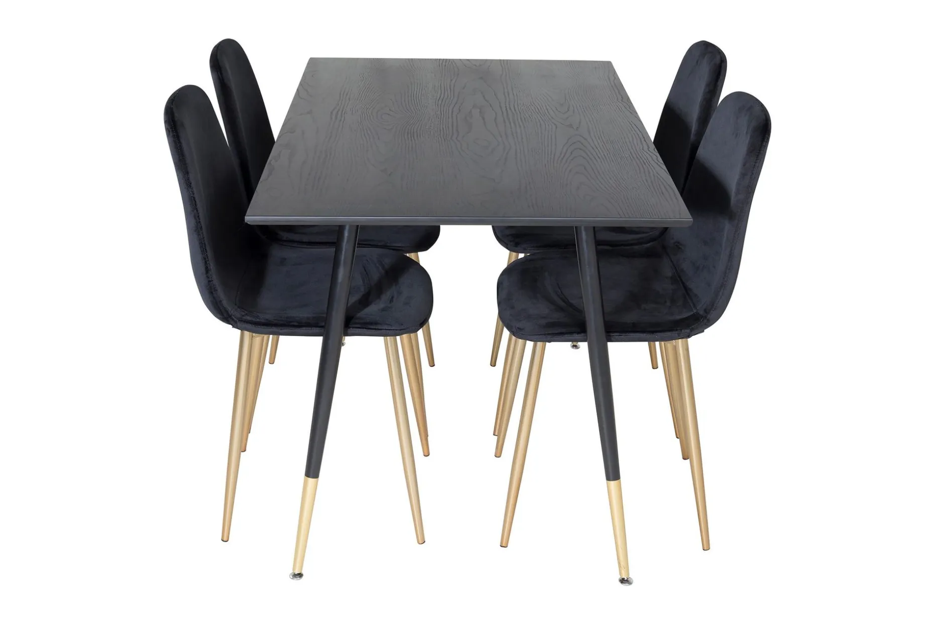 Balisa Spisegruppe 120 cm inkl. 4 Pontus Fløyelsstoler
