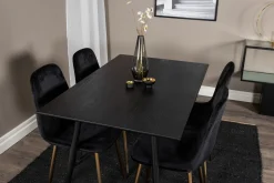 Balisa Spisegruppe 120 cm inkl. 4 Pontus Fløyelsstoler