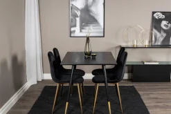 Balisa Spisegruppe 120 cm inkl. 4 Pontus Fløyelsstoler