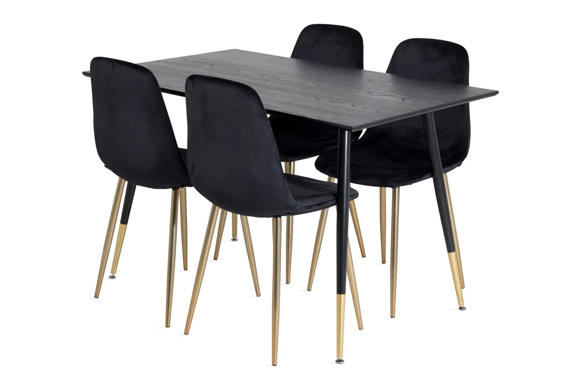 Balisa Spisegruppe 120 cm inkl. 4 Pontus Fløyelsstoler