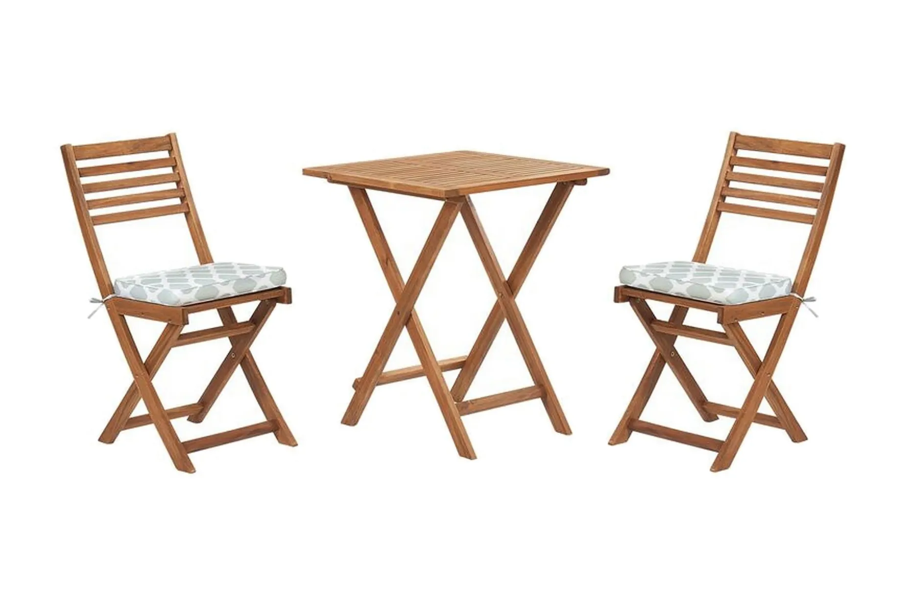 Balkongsett Bord + 2 Stoler Brun / Mintgrønn
