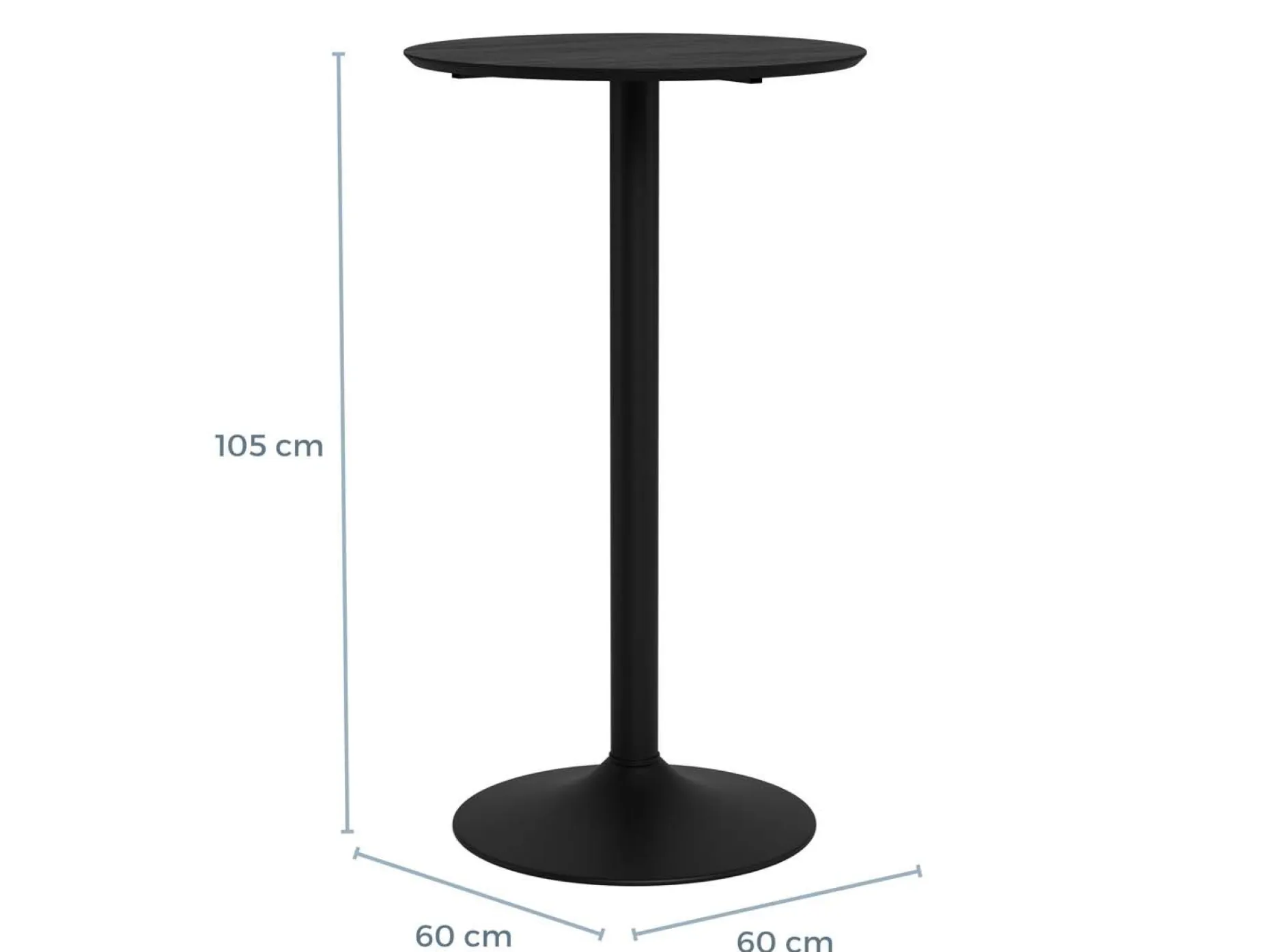 Barbord HOME4YOU Ibiza D60x105 cm svart ask