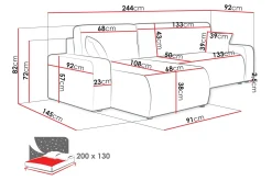 Barile Sofa med Divan 3-seter